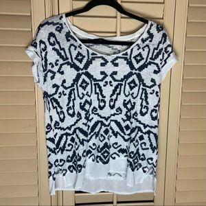 Tommy Hilfiger Blue & White Design Short Sleeve Shirt